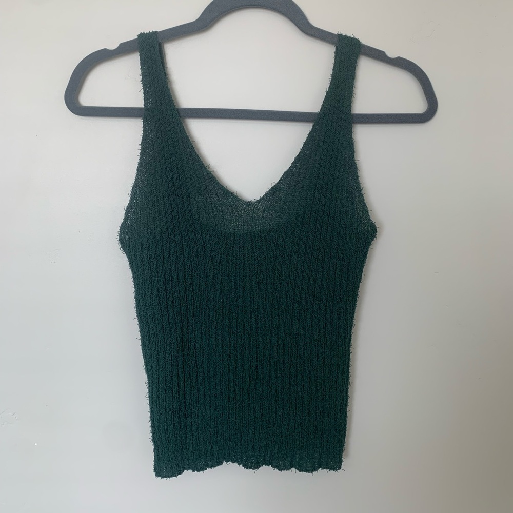 Medium Emerald Green Textured Tank Top
